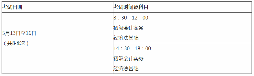  2017年初级会计资格考试时间