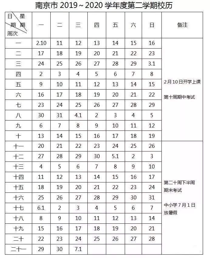 2021江苏南京初中寒假放假时间