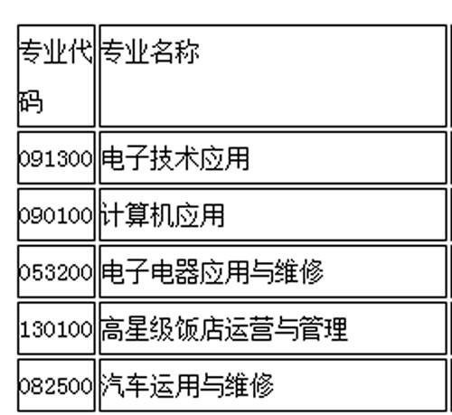 永善县溪洛渡职业技术学校专业代码